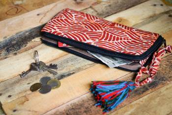 Cotton Batik Zip Wallet 1