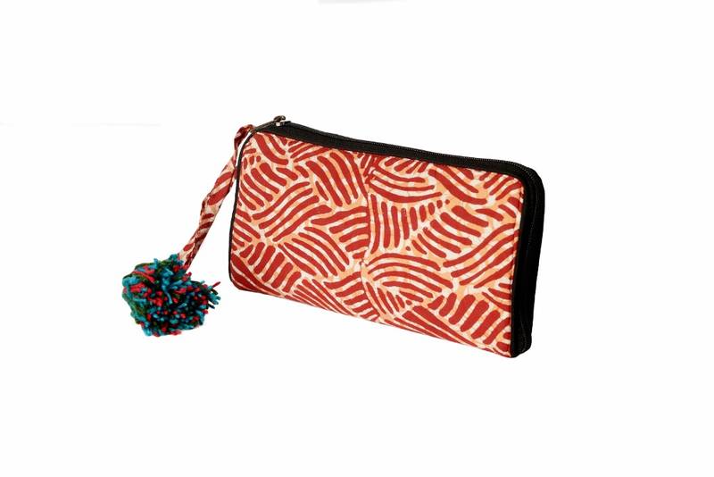 Cotton Batik Zip Wallet