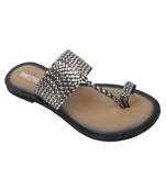 Trends & Trades Womens Hand-Woven Genuine Tan & Gold Leather Flats