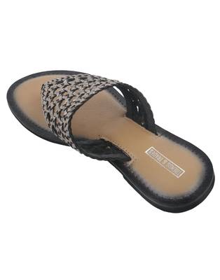Trends & Trades Womens Hand-Woven Genuine Tan & Gold Leather Flats 4
