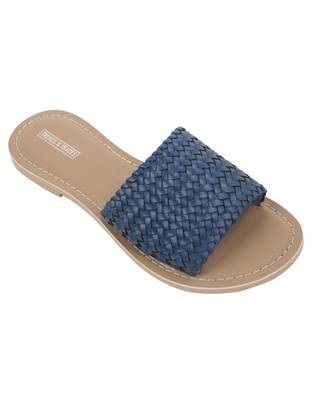 Trends & Trades Womens Hand-Woven Genuine Tan & Gold Leather Flats 1