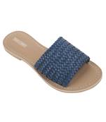 Trends & Trades Womens Hand-Woven Genuine Tan & Gold Leather Flats