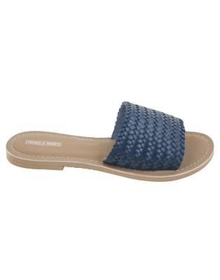 Trends & Trades Womens Hand-Woven Genuine Tan & Gold Leather Flats 2