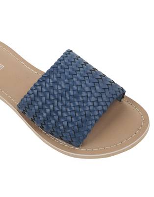 Trends & Trades Womens Hand-Woven Genuine Tan & Gold Leather Flats 3