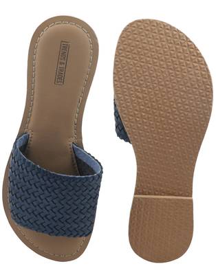 Trends & Trades Womens Hand-Woven Genuine Tan & Gold Leather Flats 5