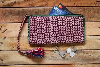 Cotton Batik Zip Wallet 1