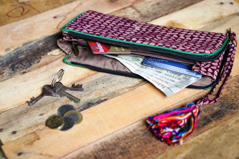 Cotton Batik Zip Wallet