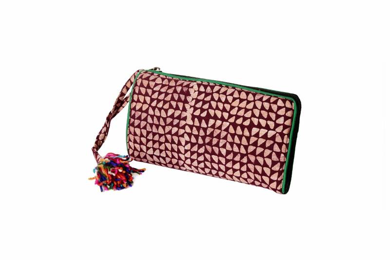 Cotton Batik Zip Wallet