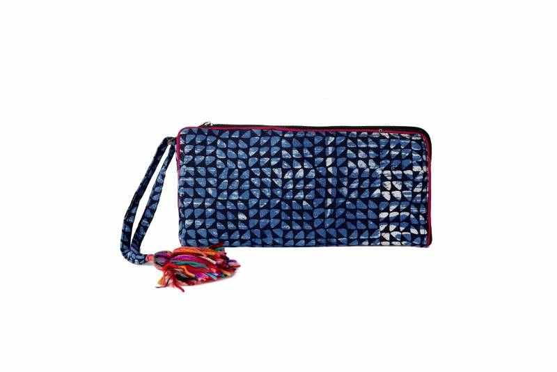 Cotton Batik Zip Wallet