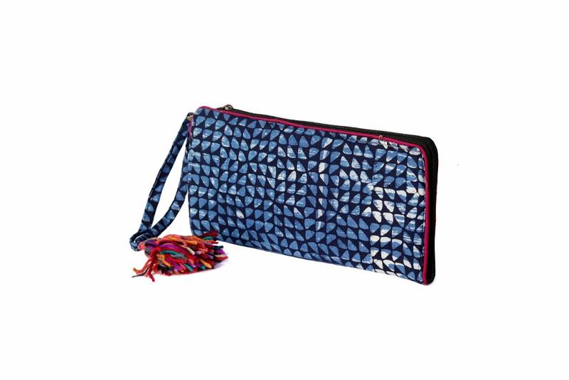 Cotton Batik Zip Wallet