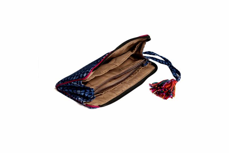 Cotton Batik Zip Wallet