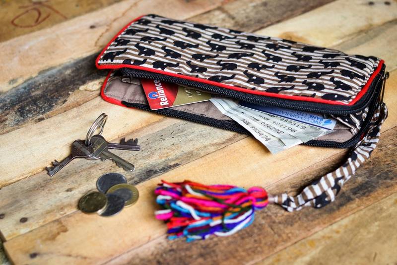 Cotton Batik Zip Wallet