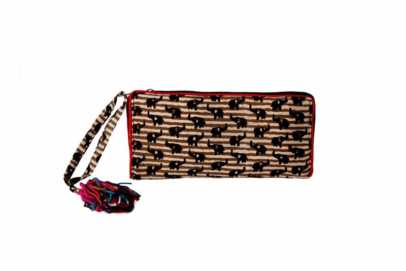 Cotton Batik Zip Wallet