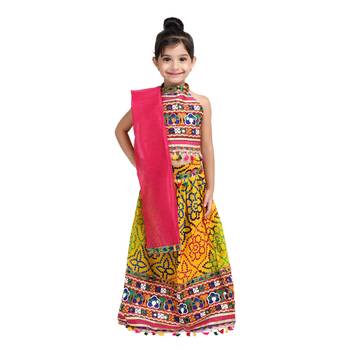 Yellow Bandhani Halter Neck Chaniya Choli 1