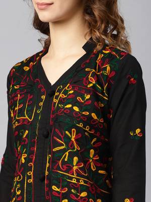 Multicolor hand woven cotton chikankari-kurtis 5