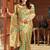 Beige woven banarasi silk saree with blouse