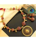 Beautiful Kemp Rudhra Balls Durga Designer Pendant Necklace Set