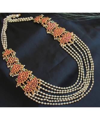 Beautiful Kemp Green Multi Layer Designer Necklace Set 1