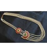 Beautiful Kemp Green Multi Layer Designer Pearl Necklace Set