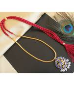 Beautiful Gold Tone Blue Pearl Designer Necklace