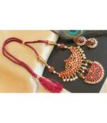 Beautiful Kemp Green Pearl Designer Necklace Set