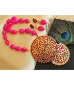 Beautiful Kemp Green Tumble Beads Designer Necklace Set