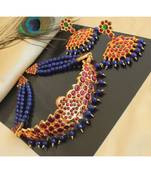 Beautiful Kemp Green Blue Agates Designer Necklace Set