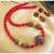 Beautiful Ruby Agates Blue Rudhra Balls Designer Necklace Set