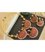 Beautiful Kemp Green Moon Designer Necklace Set