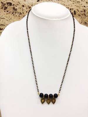 Black Moti Pearl Banu Pendant Beads Single Line Layer Mangalsutra Western Stylish Jewellery 1