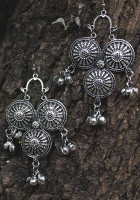 German Silver Oxidized Earrings 1
