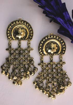 Gold Plated Ghungroo Long Earring 1