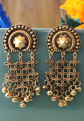 Gold Plated Ghungroo Long Earring 3