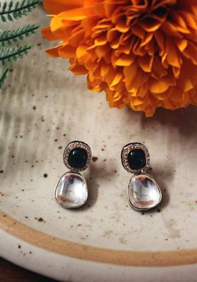 Gold Plated Victorian Green Polki Studs 3