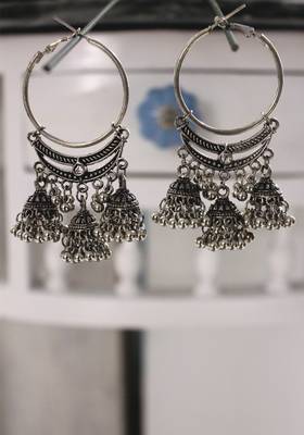 German Silver Oxidized Small Jhumkies Earring 3