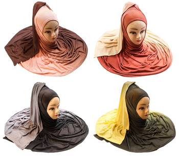 Justkartit Women'S 2 Shade Jersey Stretchable Material Daily Wear Hijab Scarf Dupatta (Pack Of 4) 1
