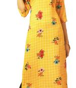 Yellow Rayon Long Kurtis