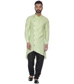 Green Plain Cotton Kurta Pajama