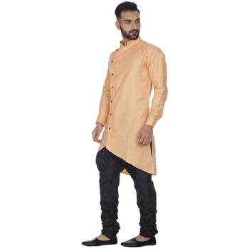 Orange Plain Cotton Kurta Pajama 2