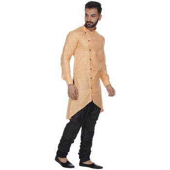 Orange Plain Cotton Kurta Pajama 3