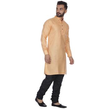 Orange Plain Cotton Kurta Pajama 3