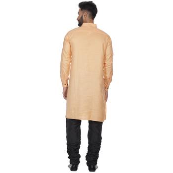 Orange Plain Cotton Kurta Pajama 4