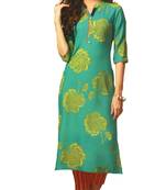 Teal Rayon Long Kurtis