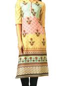 Multicolor Rayon Long Kurtis