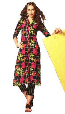 Black Rayon Long Kurtis 1