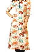 White Rayon Long Kurtis