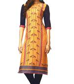 Yellow Rayon Long Kurtis