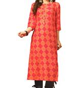 Red Rayon Long Kurtis