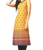 Yellow Rayon Long Kurtis