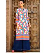 Blue Rayon Long Kurtis